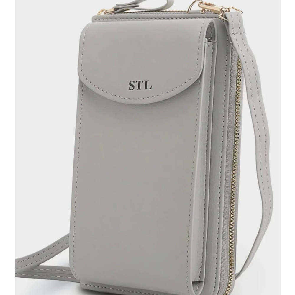 Selena The Label STL Gray Crossbody Clutch Wallet Phone Holder Bag